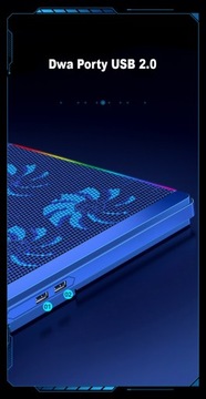 ОХЛАЖДАЮЩАЯ ПОДСТАВКА ДЛЯ НОУТБУКА 12–17 ФУТОВ 8xVENT LED