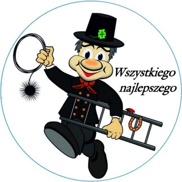 id_7464 OPŁATEK WAFLOWY NA TORT WAFEL KOMINIARZ KOMIN WENTYLACJA DRABINA