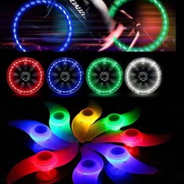 4 светодиодных велосипедных фонаря на спицах велосипедного колеса. КРЫШКА КОЛЕСА