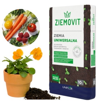 PODŁOŻE ZIEMIA UNIWERSALNA DO KWIATÓW DONICZKOWYCH WARZYW WYSIEWU 10L NAWÓZ