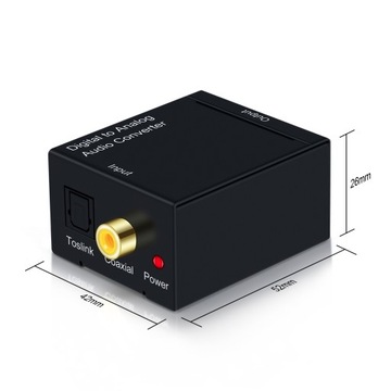 КОАКСИАЛЬНЫЙ КОНВЕРТЕР SPDIF TOSLINK в 2x RCA Cinch USB