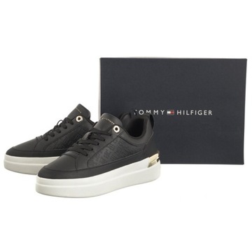 Buty Sneakersy Damskie Tommy Hilfiger Sneaker Monogram Black Czarne