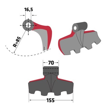 Молот ударный RM-3 Votex GU FLV мульчер 45.03.182