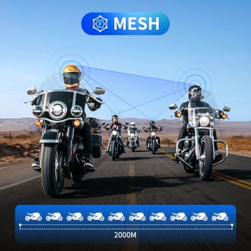INTERCOM MOTOCYKLOWY Fodsports FX7 Mesh System BT5.4 Dual Chip 10 Riders+FM