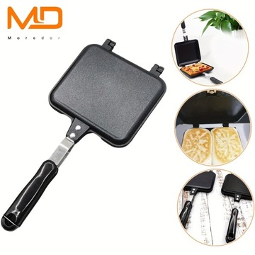 1 шт. сэндвичница с антипригарным покрытием, двусторонняя сковорода для сэндвичей на гриле