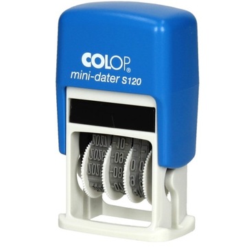 ШТАМП ДАТА ШТАМП COLOP S120 НОМЕР ДАТЫ ДАТА ДЕНЬ МЕСЯЦ ГОД СИНИЙ