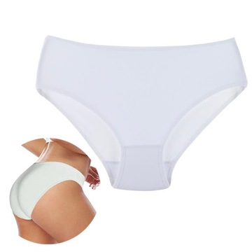 Białe FIGI MAJTKI DAMSKIE Jednokolorowe Moraj XL r. XL