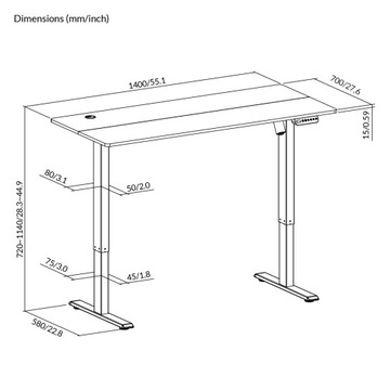 Стол электрический Spacetronik Moris 120BB 140x70