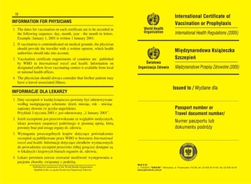 5 x międzynarodowa książeczka szczepień