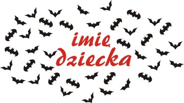 IMIĘ DZIECKA +40szt Nietoperze Batman Naklejki