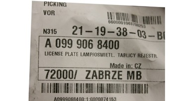 MERCEDES SL W238 GLC CLS LAMPA TABULKY