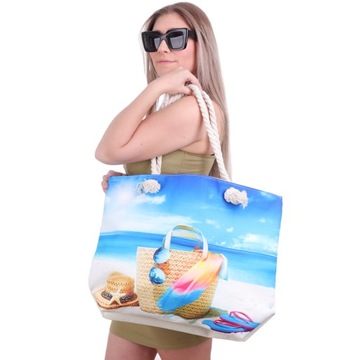 Duża Torba damska plażowa shopper miejska zakupy na lato