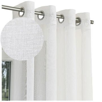 FIRANA GOTOWA ETAMINA BIAŁA NA METALOWYCH PRZELOTKACH 140x230 do SALONU