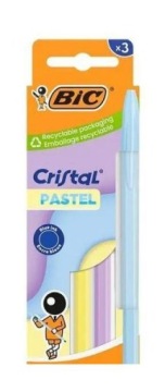 Ручка CRISTAL PASTEL 1 мм синій 3 шт.