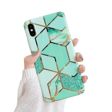 ETUI SILIKONOWE MARMUR GOLD DO APPLE IPHONE XS MAX