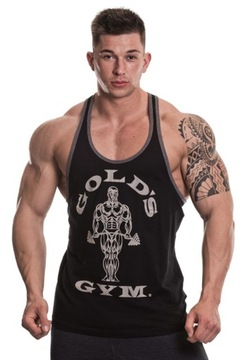 KOSZULKA TANK TOP MĘSKI NA SIŁOWNIE SPORTOWY GOLD'S GYM CONTRAST ORYGINALNY
