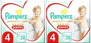 PIELUCHOMAJTKI PAMPERS 4 BOX PANTS 76 SZT ***
