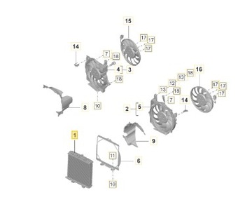 PORSCHE OE 9J1121251A CHLADIČ VODY