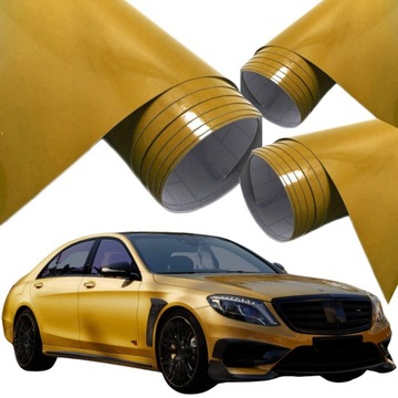 FOLIA SAMOCHODOWA ZŁOTY GOLD POŁYSK NA AUTO 50cm