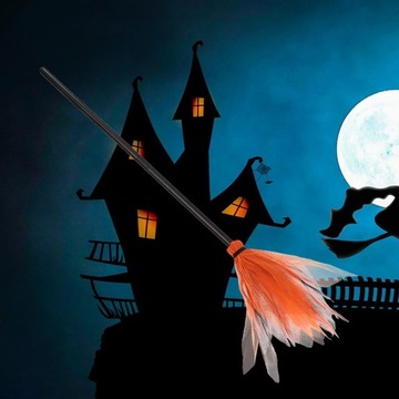 Волшебная метла, летающее фетровое рождественское украшение для детей, оранжевая ведьминская метла