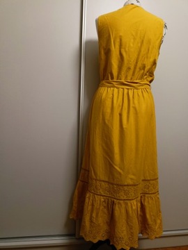 Esprit długa sukienka haftowana falbany 36