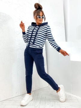 СПОРТИВНЫЙ КОМПЛЕКТ С КАПЮШОНОМ, НАДЕВАЕМЫМ НА ГОЛОВУ, L-ПОЛОСКИ