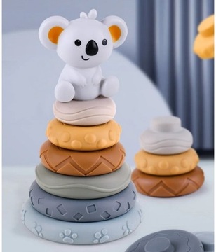 Резиновые мягкие блоки башня сенсорная пирамида коала формирует цифры и буквы