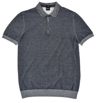 HUGO BOSS męska koszulka polo szara melanż bawełna SLIM FIT L