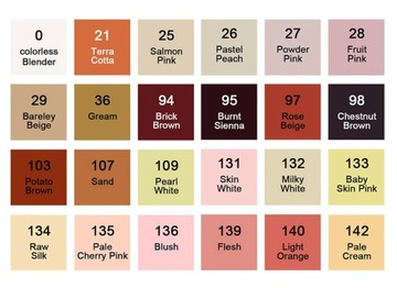 SKIN PROMARKERS 24 шт., маркеры телесного цвета, коричневые, бежевые, ДВУСТОРОННИЕ маркеры