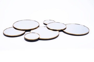 ДЕКОРАТИВНОЕ НАСТЕННОЕ ЗЕРКАЛО С ДЕКОРАТИВНЫМИ КРУГАМИ В РАМКЕ