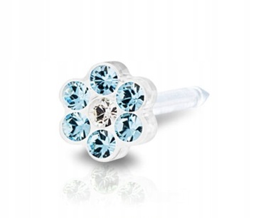 KOLCZYK PRZEKŁUCIOWY BLOMDAHL DAISY AQUAMARINE PM
