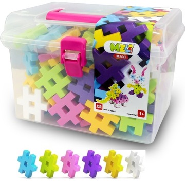 MELI MAXI PINK TRAVEL BOX 110 Duże klocki Wafle