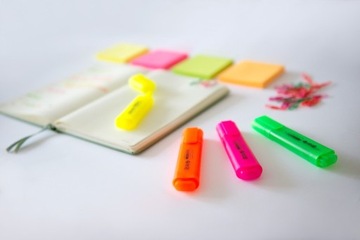 Хайлайтеры MemoBe, неоновые, 4 цвета, в футляре