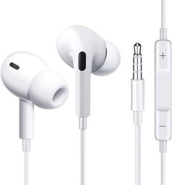 SŁUCHAWKI PRZEWODOWE DOUSZNE BIAŁE MINI JACK 3,5mm