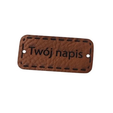 Metka premium ekoskóra 35x18 logo/napis 50szt