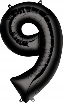 Balon foliowy CYFRA 9 czarna liczba GIGANT 100 cm