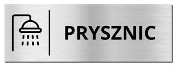 TABLICZKA NA DRZWI - PRYCZNIC | piktogram | 20x7cm | srebrna