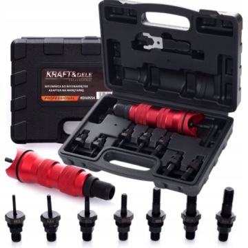 АДАПТЕР ЗАКЛЕПОЧНЫЕ ГАЙКИ ДЛЯ ОТВЕРТКИ 8 шт. M3-M10 КОРПУС CrV - Mo