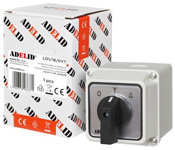 КУЛАЧКОВЫЙ ПЕРЕКЛЮЧАТЕЛЬ 16А В ЗВЕЗДНО-ТРЕУГОЛЬНОМ КОРПУСЕ