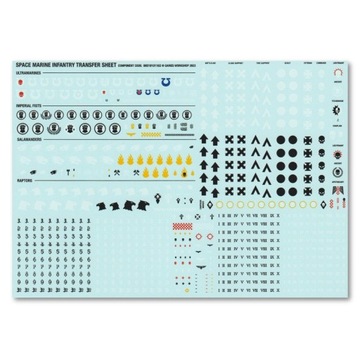 Space Marine Infantry Transfer Sheet Kalkomanie