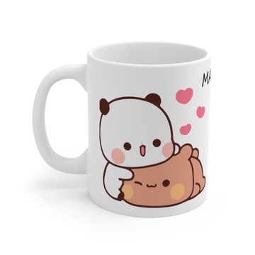 Kubek BUBU LOVES DUDU + imię Walentynki Prezent