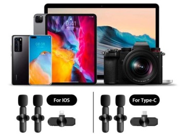 БЕСПРОВОДНОЙ 2X СВЯЗНОЙ МИКРОФОН ДЛЯ Type-C