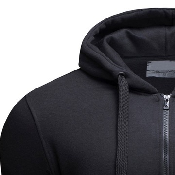 BL08 cza r. L GŁADKA ROZPINANA BLUZA Z KAPTUREM