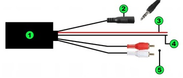 МОДУЛЬ АДАПТЕРА BLUETOOTH ДЛЯ РАДИО CINCH AUX 2X RCA С МИКРОФОНОМ