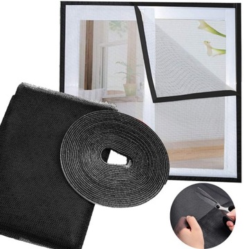 MOSKITIERA SIATKA NA OWADY DO DRZWI, DO OKNA 150 cm x 180 CZARNA