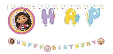 Банер банер гірлянда ляльковий будиночок GABI Gabby's Dollhouse HAPPY BIRTHDAY