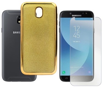 Etui do Samsung Galaxy J7 2017 Obudowa Jelly Case GLOSSY HQ złote i SZKŁO