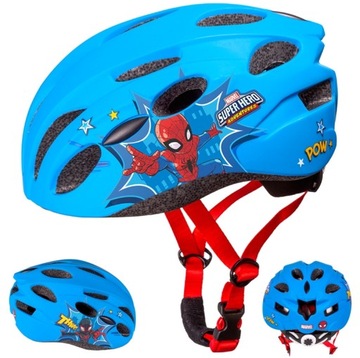 KASK ROWEROWY SPORTOWY REGULOWANY DZIECIĘCY M 52-56cm SPIDERMAN IN-MOLD