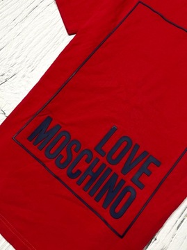 LOVE MOSCHINO Koszulka T-Shirt Męska Logowana Czerwona r. S