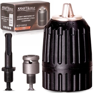 UCHWYT DO WIERTARKI WIERTARSKI GŁÓWKA FUTERKO 2-13mm gwint 1/2 + 2 adaptery